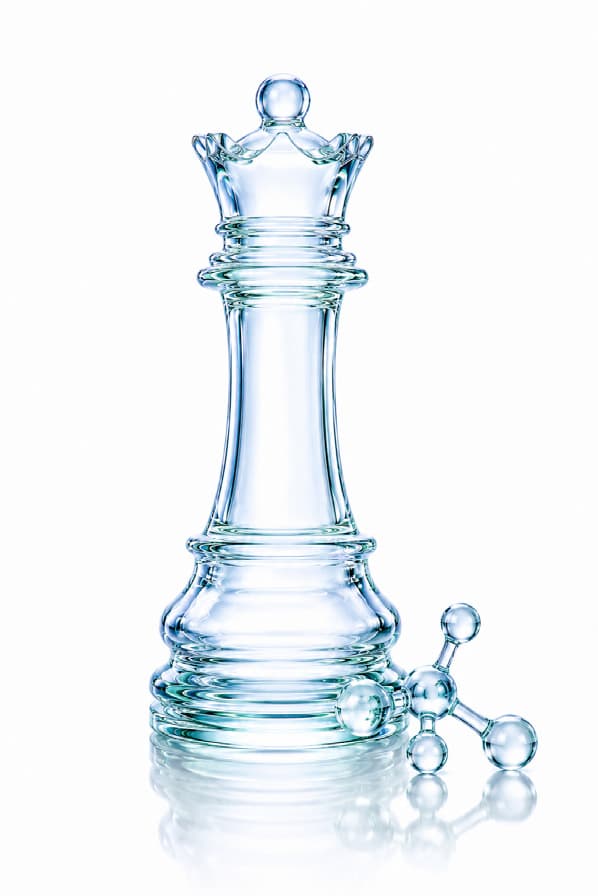Glass chess piece